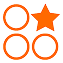 three outlined circles